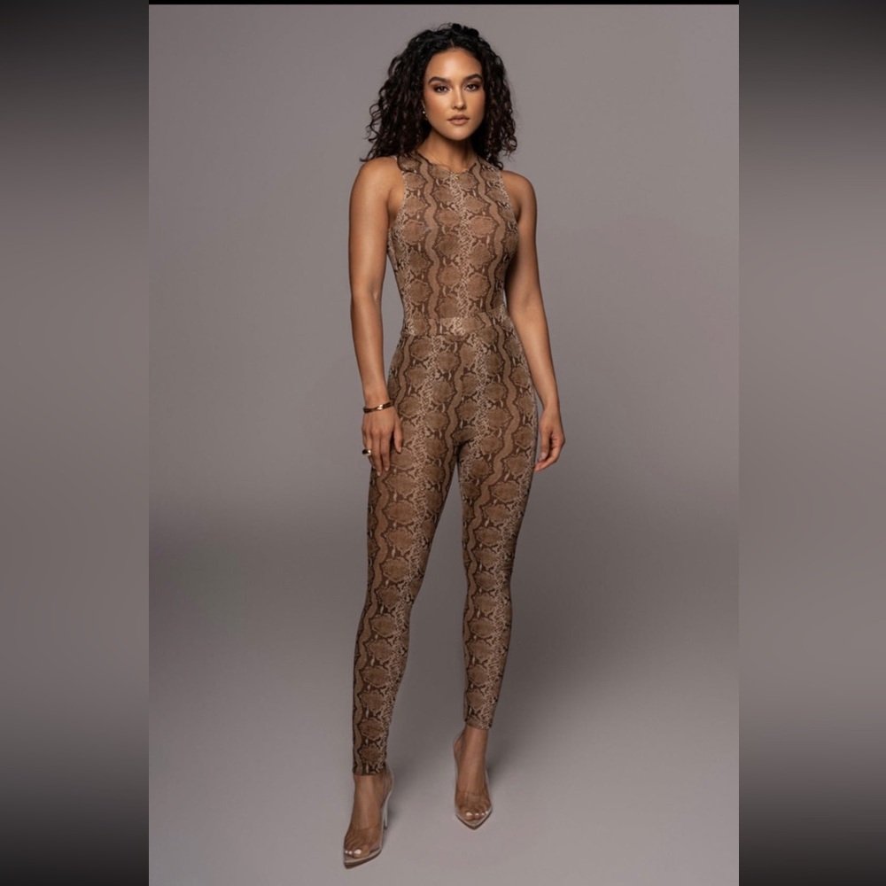 JLUXLABEL SNAKESKIN BODYSUIT & LEGGINGS SET SIZE XL